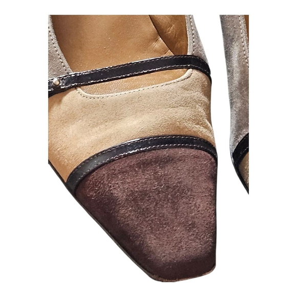 Salvatore Ferragamo Heels Size 9.5 AA Brown Beige - Picture 14 of 15